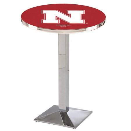 Holland Bar Stool Co 36" Chrome Nebraska Pub Table L217C3628NebrUn